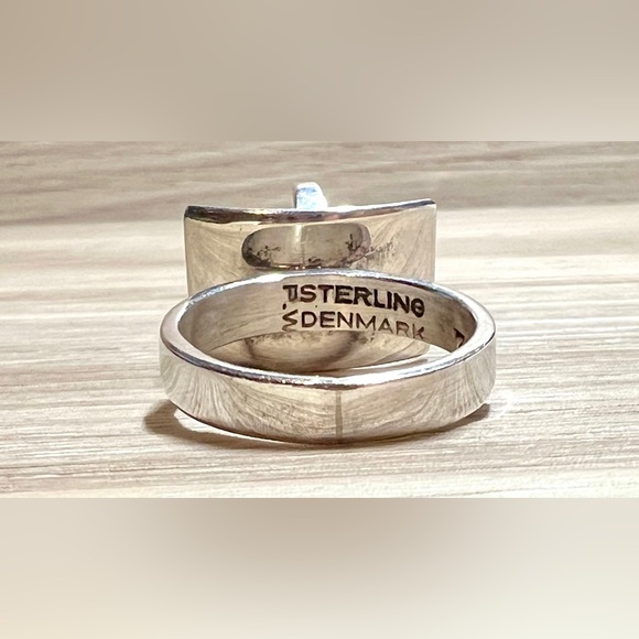 Denmark Designer Signed Poul Warmind Modernist Sterling Silver Amethyst Ring - Picture 5 of 13